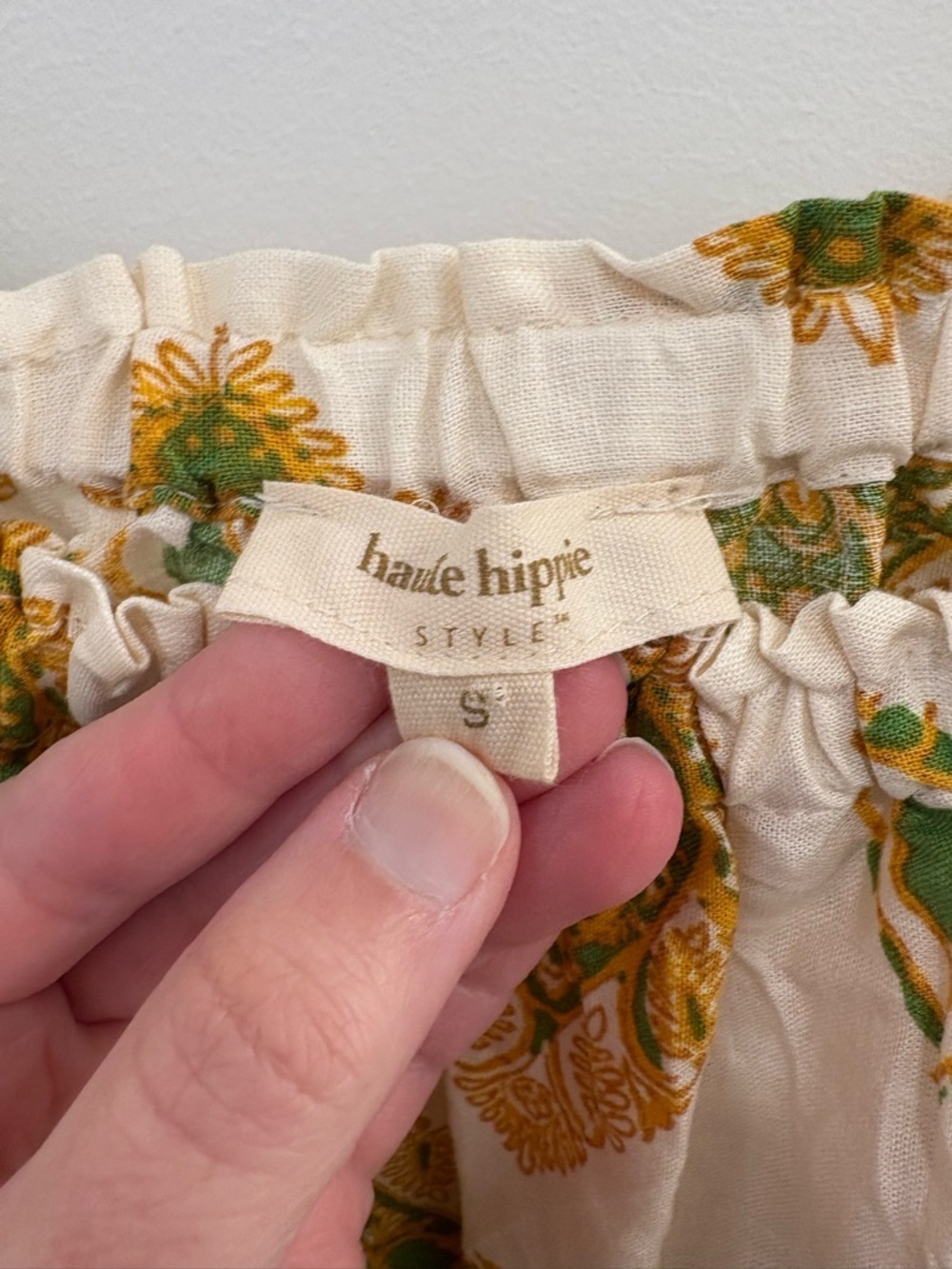 Haute Hippie Linen Blend Balloon Sleeve Cold Shoulder Top Size Small - Picture 2 of 13